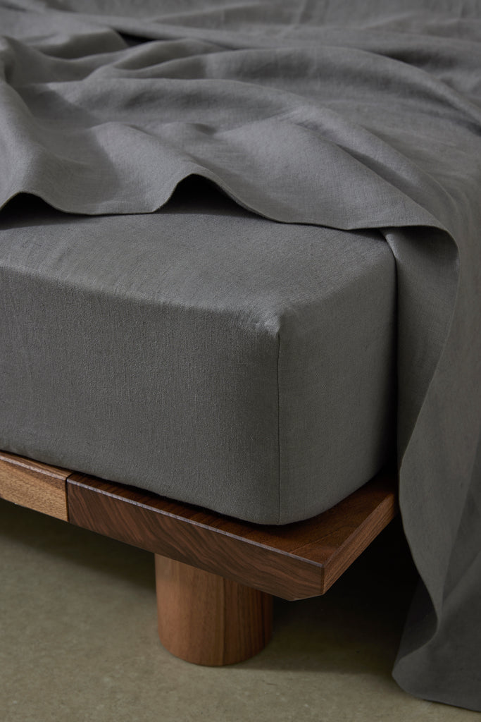 Ravello Fitted Sheet - Charcoal - Naco Design